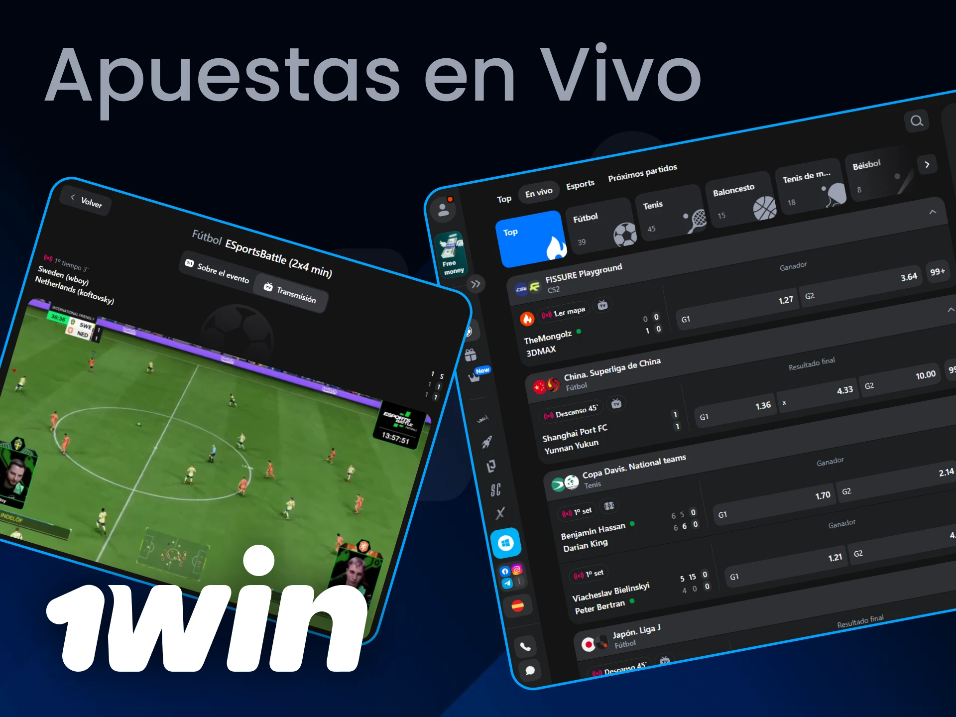 Vean transmisiones en vivo y apuesten en tiempo real en la página web oficial de 1Win.