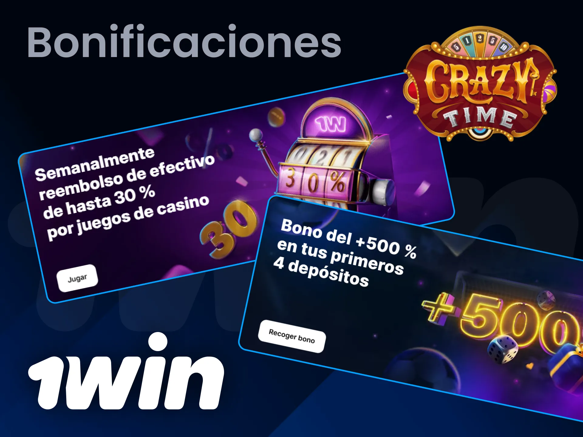 Obtén increíbles bonos para Crazy Time en 1win Chile.