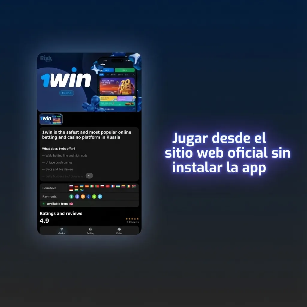 Persona usando el sitio web oficial de casino y apuestas en una laptop, sin instalar ninguna aplicación