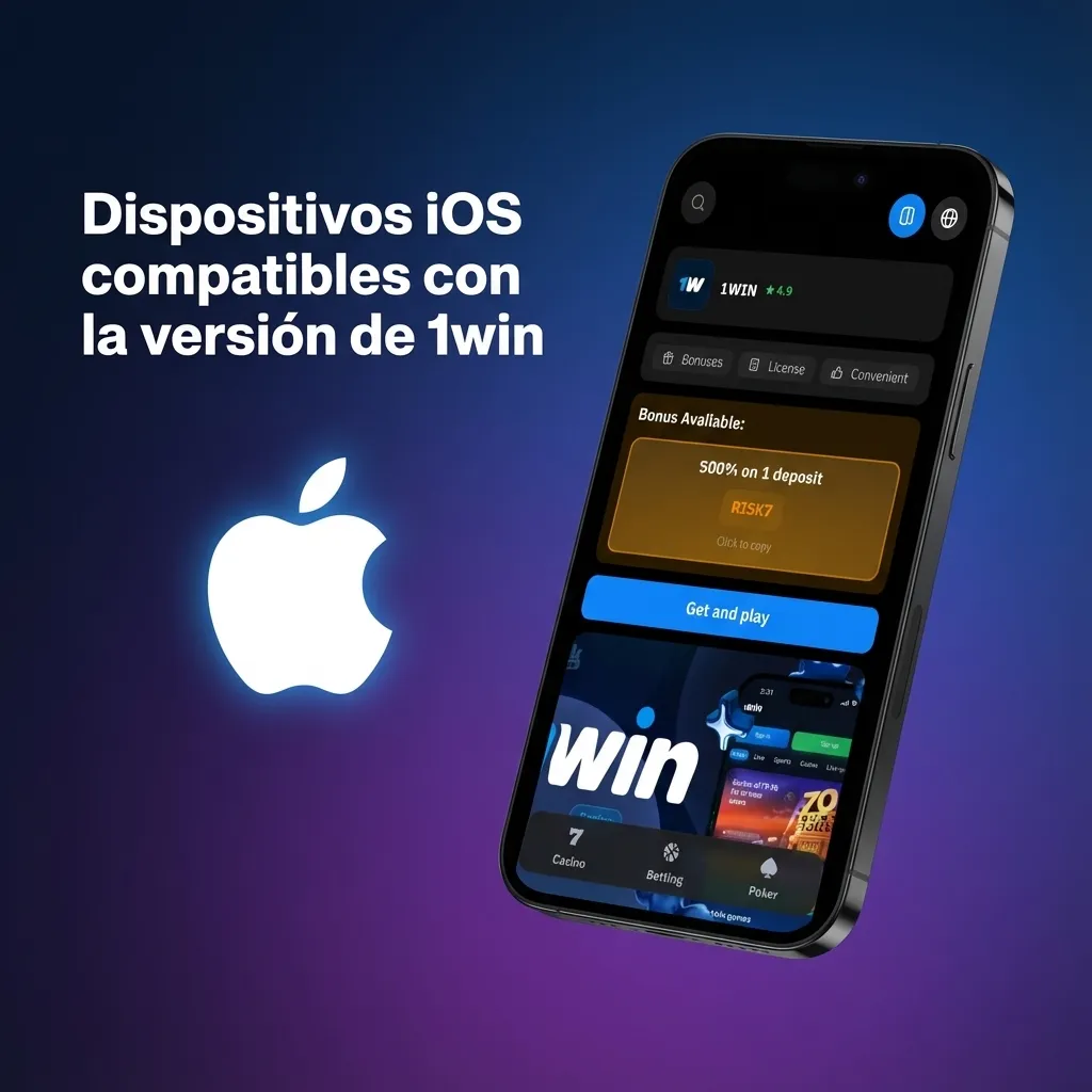 Tabla de modelos de iPhone y iPad compatibles con 1win iOS, destacando series 11 a 15, SE y iPad recientes